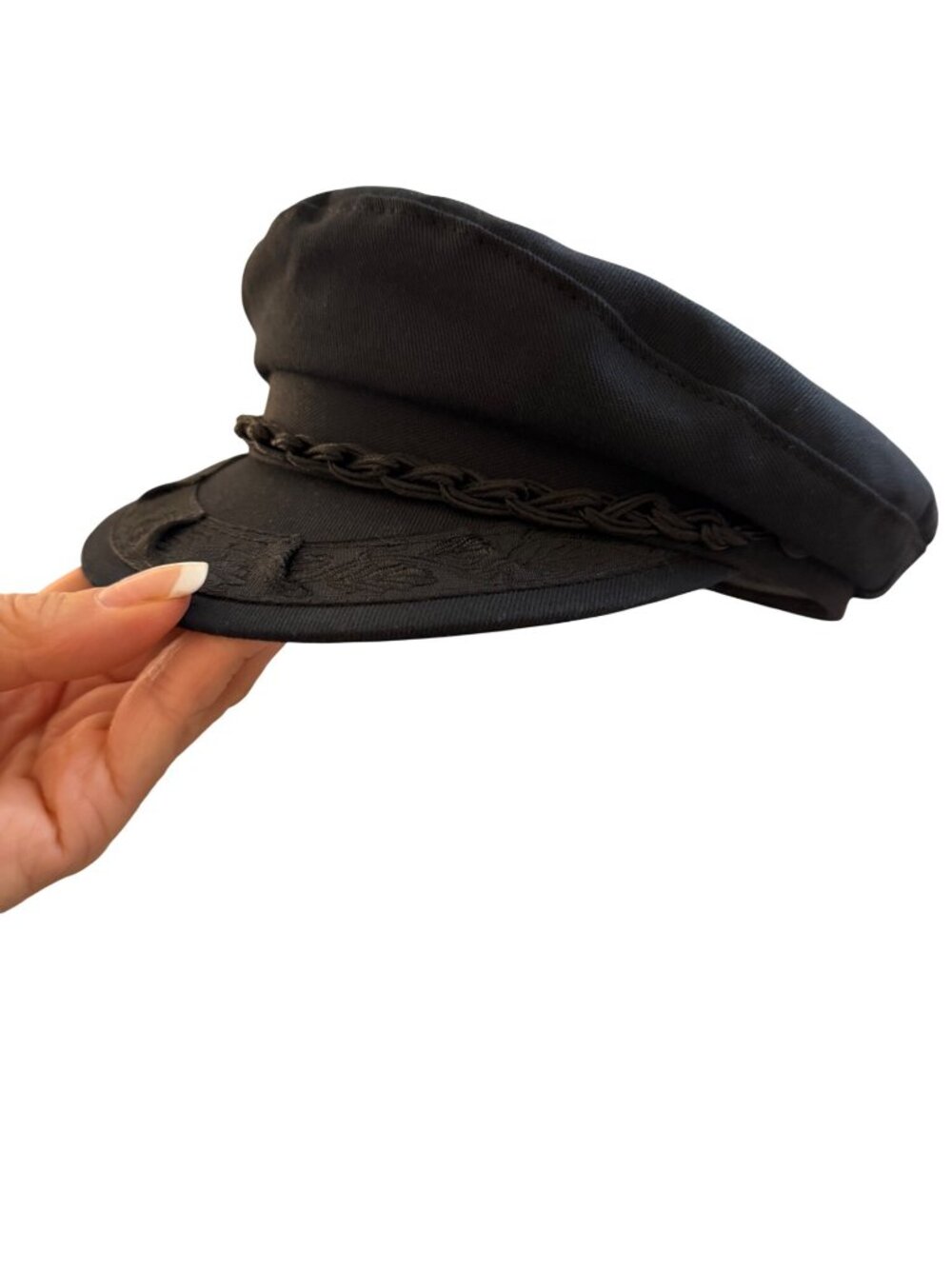 Authentic Greek Unisex Brim Detailing Fisherman's Cap Size XL Cotton Black New